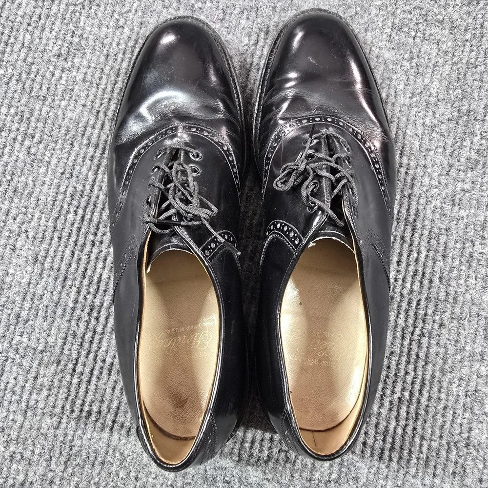Johnston‎ & Murphy Shoes Mens Size 11.5 B Narrow Black Wingtip Oxford 20534